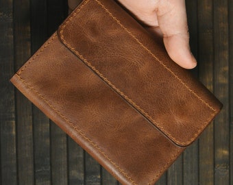 Handmade Genuine Leather Organiser Wallet, Handmade Personalized Slim Cardholder, Modern Design Engraved Coin Wallet