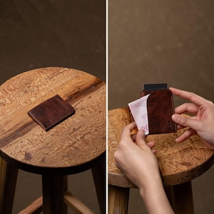 Einzigartiger praktischer Kartenhalter, handgefertigte Brieftasche aus echtem Leder, handgemachte personalisierte schlanke Kartenhalter, minimalistisches Design gravierte Münzbrieftasche