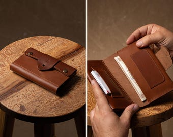 Estuche de cuero hecho a mano para tabaco: Estuche y cartera para tabaco de liar