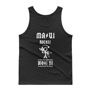 Maui Rocks! Hawaii Tank Top - Guitar Tank - Aloha Isle Creations. Beach Tank Top - Gift for Guy - Maui Souvenir - Heavy Metal Rock Tank Top.