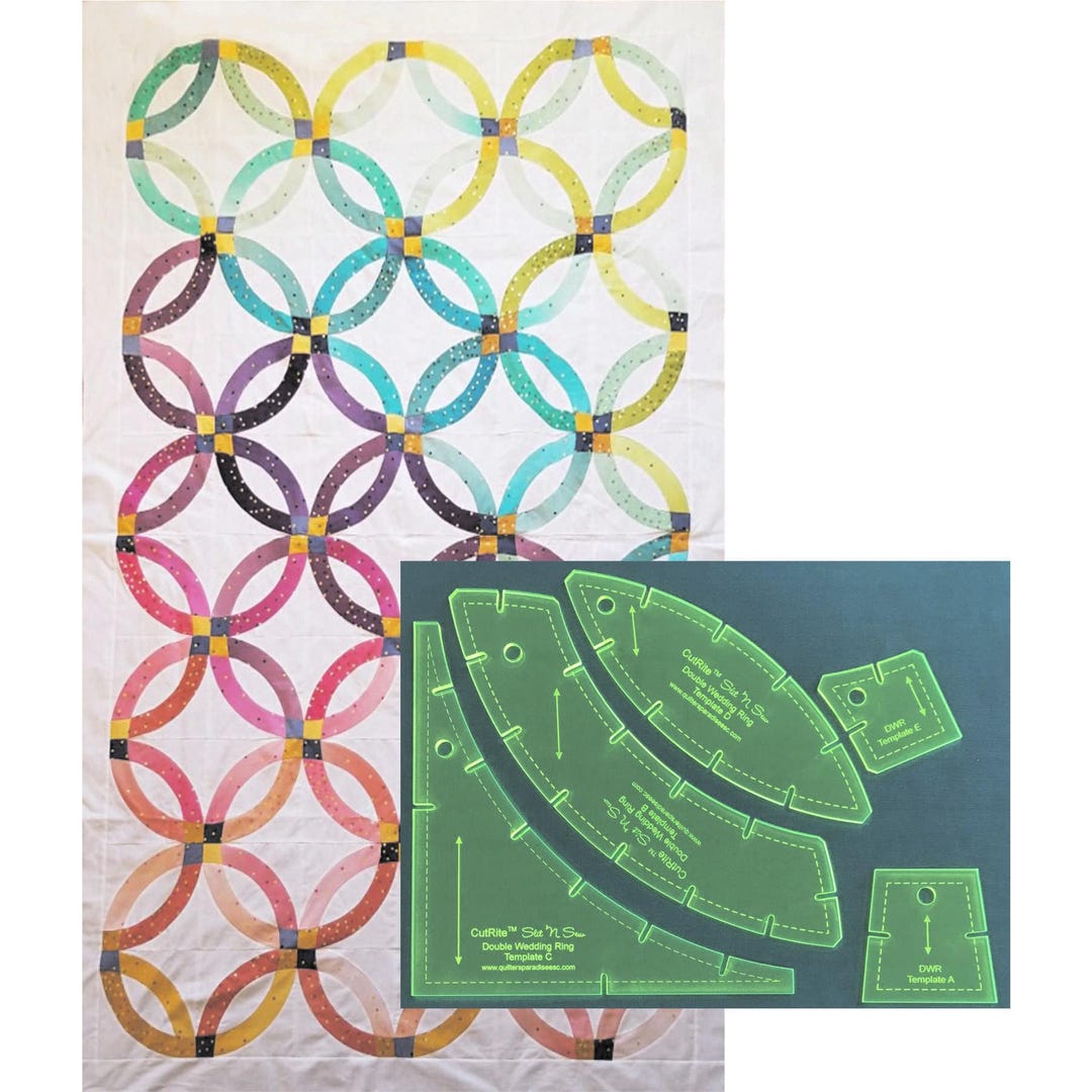 Cutrite Slit 'N Sew Double Wedding Ring Template Set - Etsy