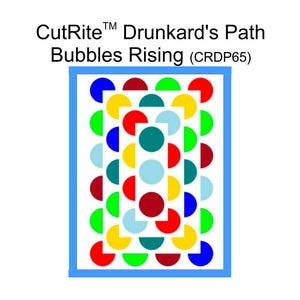 May include: A colorful game board with a grid of red, yellow, blue, green, and light blue circles. The game is called "Drunkard's Path Bubbles Rising (CRDP65)".
