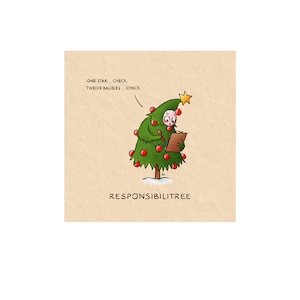 Responsibilitree. Ilustrado por Friederike Ablang. Impreso y firmado. 12 x 12cm sobre papel acuarela DIN A4.