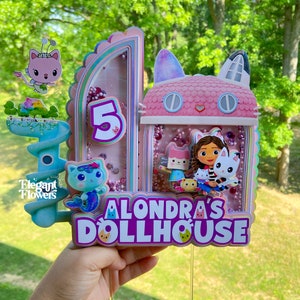 Gabby’s dollhouse Cake Topper, Gabby's Dollhouse Inspired Cake Topper, Gabby Dollhouse Shaker, Gabby Dollhouse Party Decor, Gabbys Dollhouse
