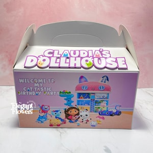 Gabby’s dollhouse, Gabbys dollhouse party, Gabby’s Dollhouse Birthday Decoration, Gabbys dollhouse party boxes, Gabbys dollhouse favor boxes