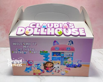 Gabby’s dollhouse, Gabbys dollhouse party, Gabby’s Dollhouse Birthday Decoration, Gabbys dollhouse party boxes, Gabbys dollhouse favor boxes