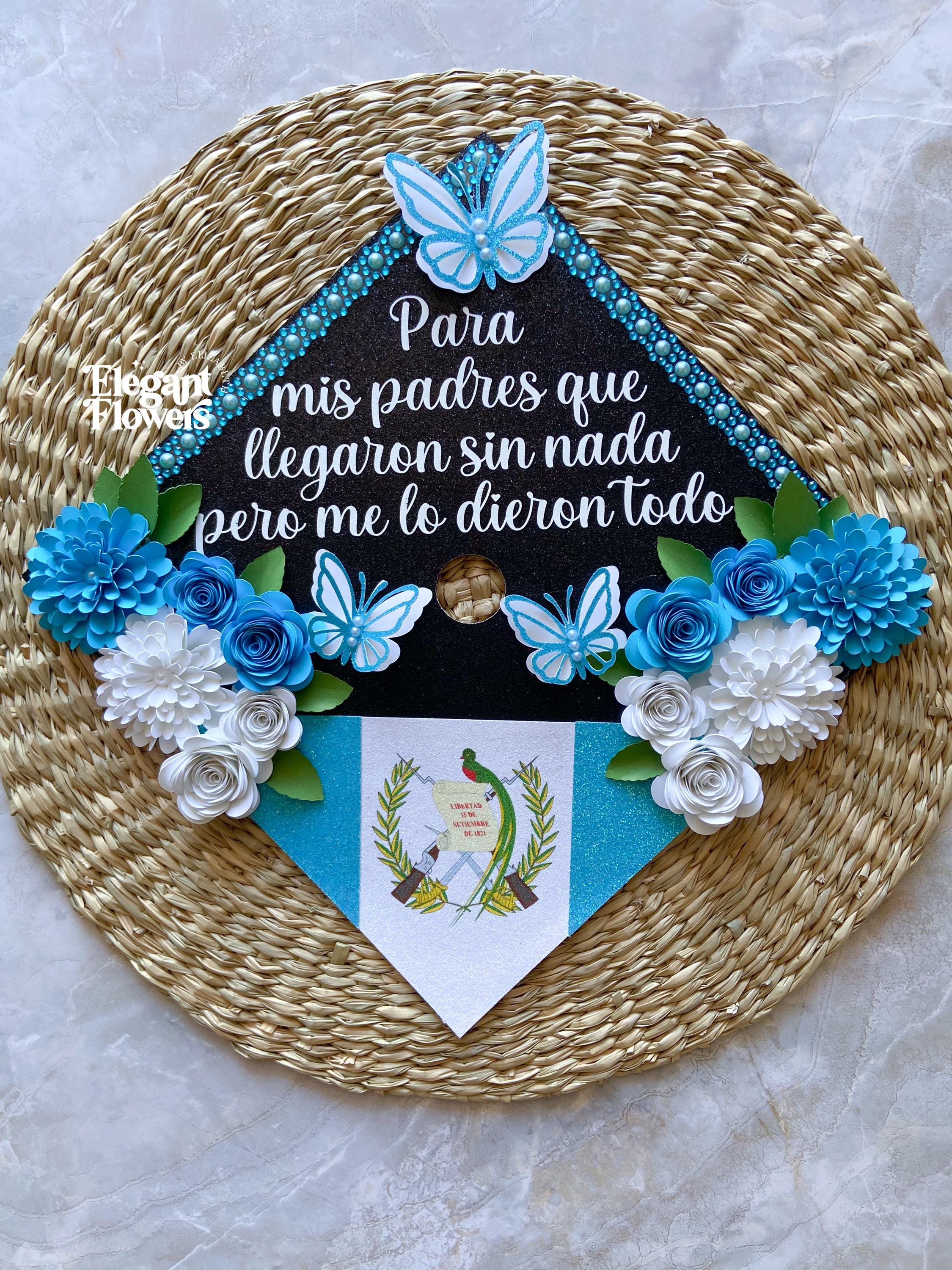 Customizable Graduation Cap Guatemala, Graduation Decorations, Custom Graduation Cap, Cap Floral Design, Graduation Cap Decor, Class of 2025