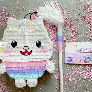 Pinata Cakey Cat Gabby Dollhouse, Pinata Kitty Cupcake, Gabby Dollshouse Party Decor, Gabby Dollhouse Decoration, Cakey Pinata