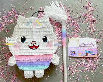 Pinata Cakey Cat Gabby Dollhouse, Pinata Kitty Cupcake, Gabby Dollshouse Party Decor, Gabby Dollhouse Decoration, Cakey Pinata