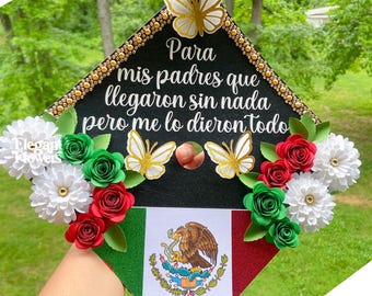 Personalized Graduation Cap,  Custom Mexico Graduation Cap Topper Mexican, Graduation cap topper, Mexican graduation cap topper