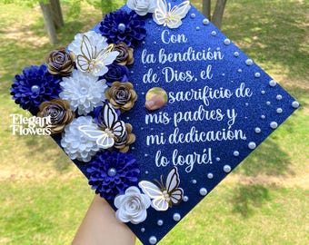 Custom Graduation Cap, Grad Decoration, Cap Floral Design, Graduation Cap Decor, Senior Class of Gift, Graduation 2025, Grad Cap,