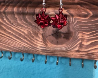 Christmas bow earrings