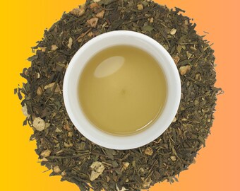 Morning Mojo - Té verde de hojas sueltas con alto contenido de cafeína, matcha y mate: una alternativa saludable al café.