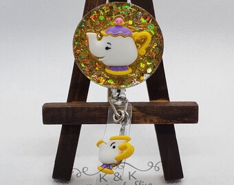 Beauty and the Beast Inspired Interchangeable Badge Reel or Permanent Pin