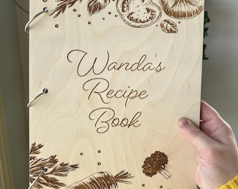 Livre de recettes en bois personnalisé