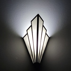 Battery Powered Art Deco Wall Sconce | Renter Friendly Accent Light