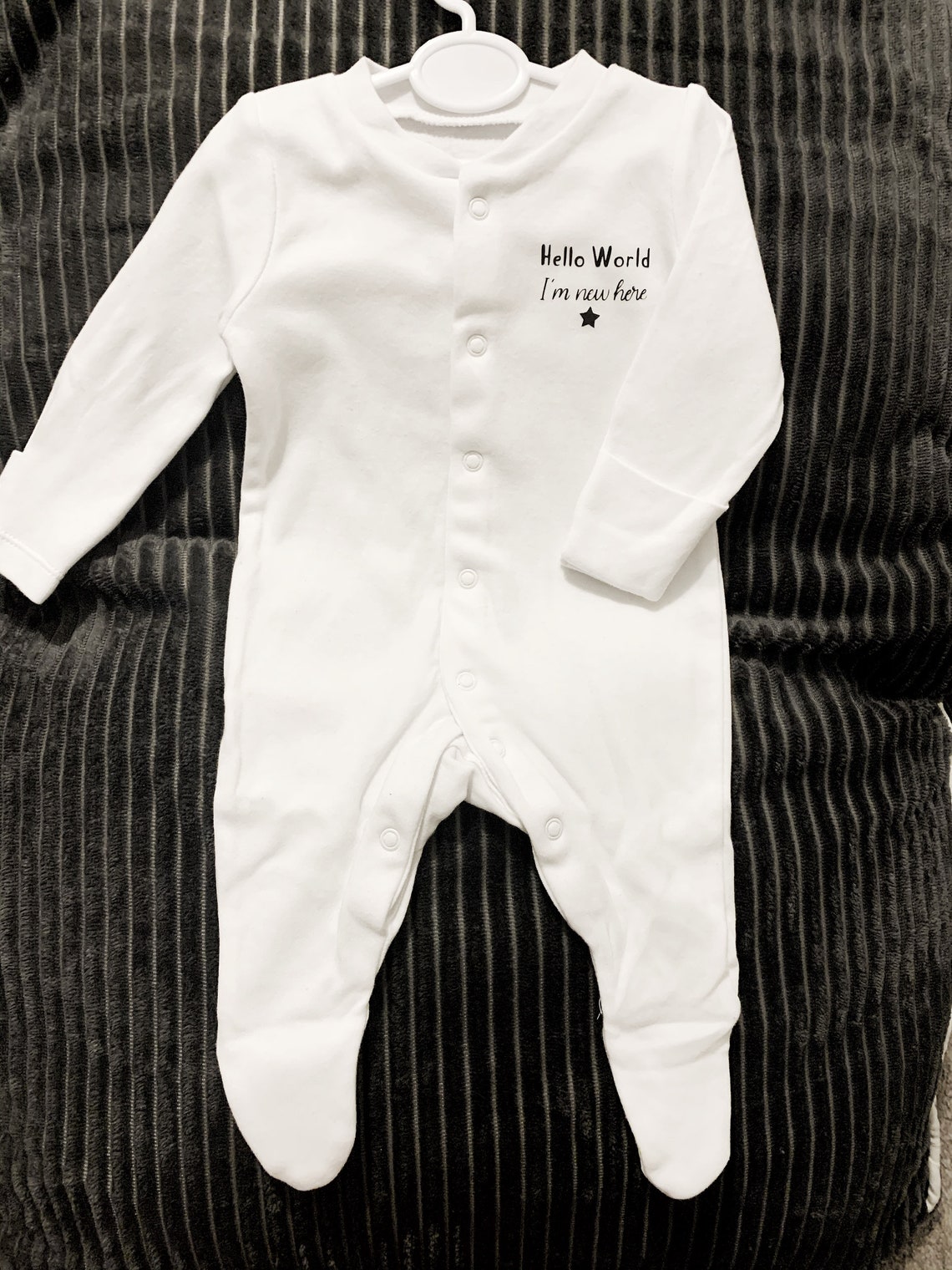 Hello World Im... Sleepsuit Baby Grow Etsy UK