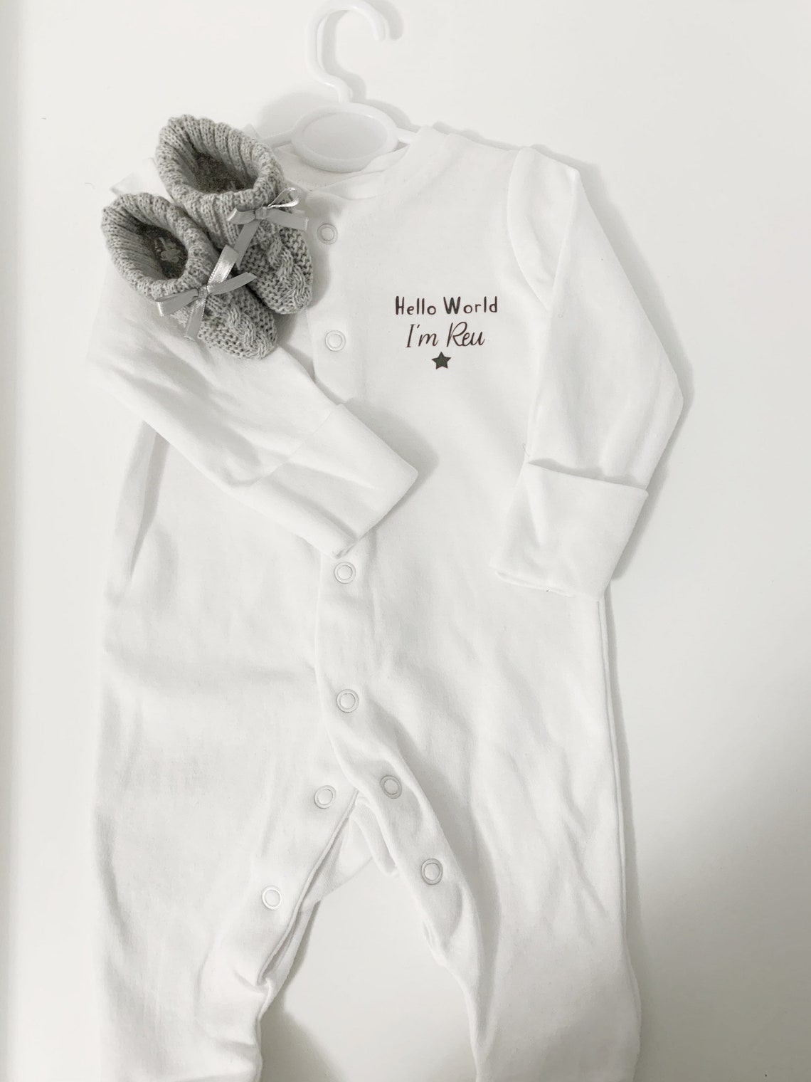 Hello world Im... sleepsuit baby grow Etsy