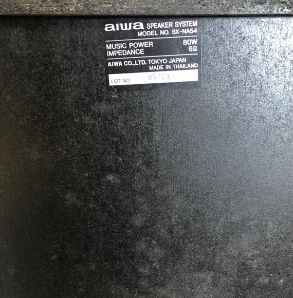 Aiwa Stereo Speaker System Pair Model SX-NA54 Removable Grille