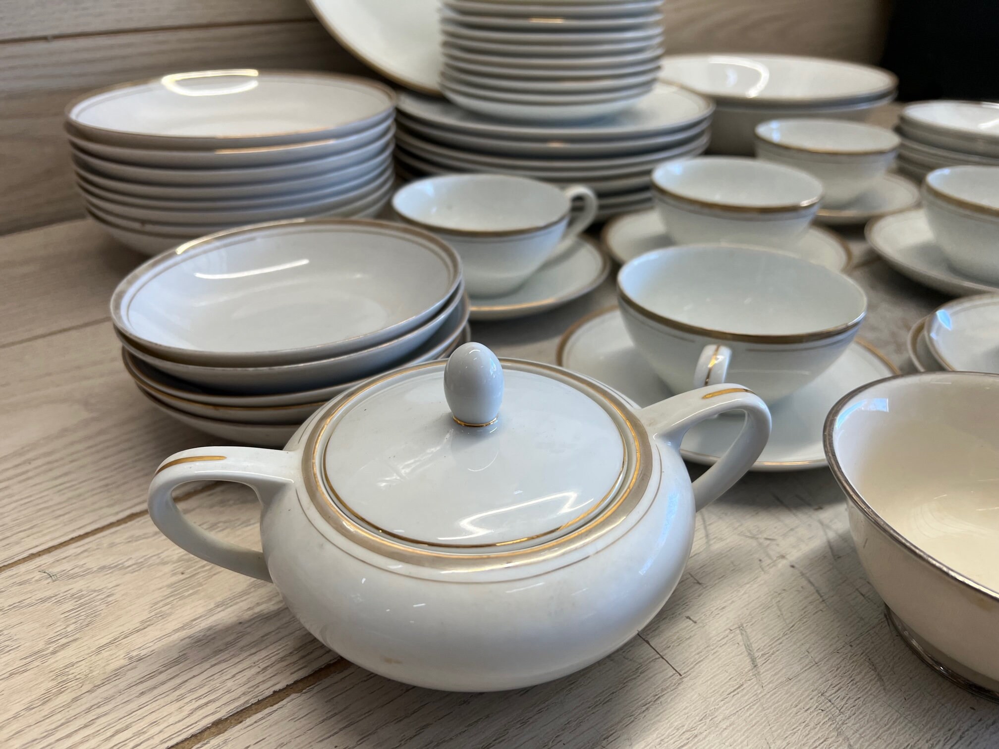 49pc Royalton China Translucent Porcelain Golden Elegance Dinner Lunch ...