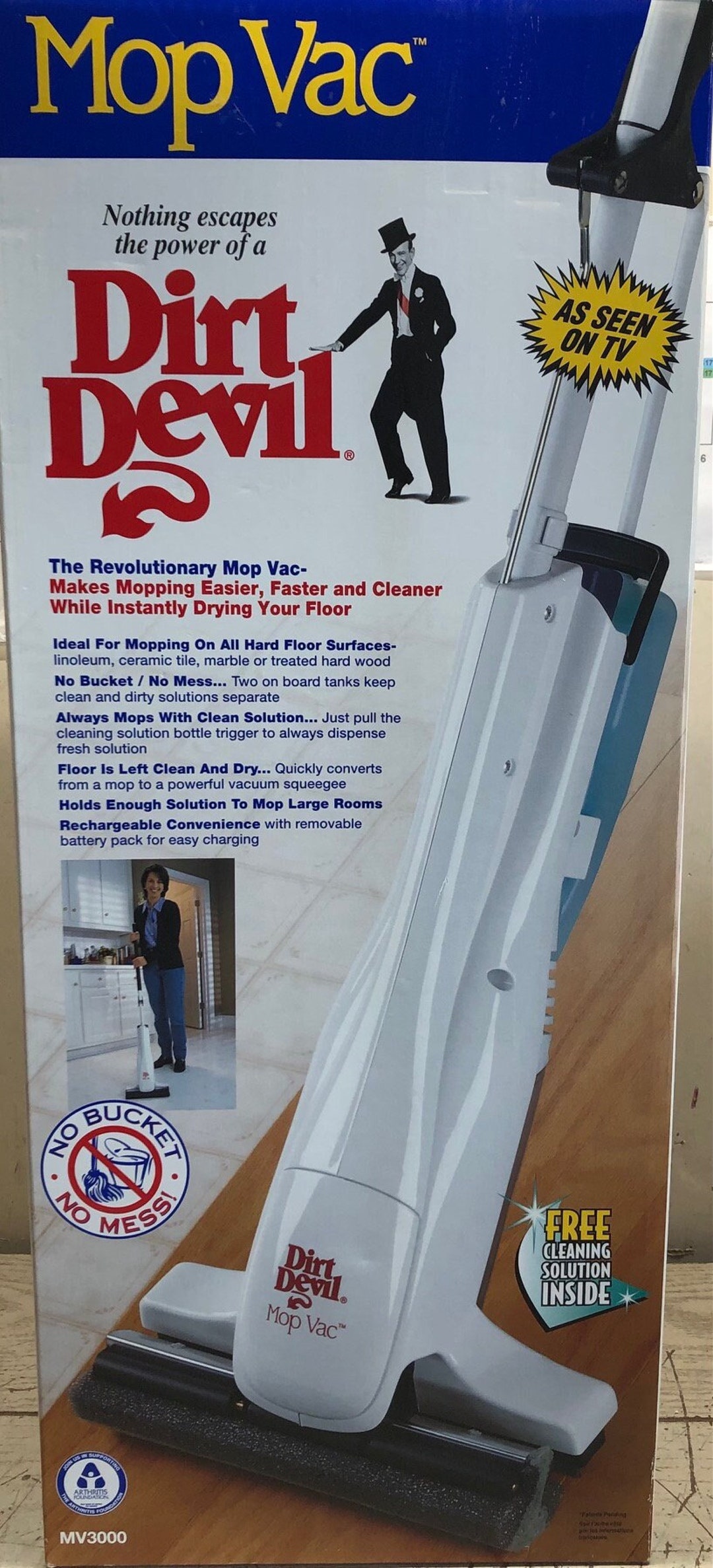 Dirt Devil Mop Vac Vacuum Lightweight as Seen on TV MV3000 No Bucket No