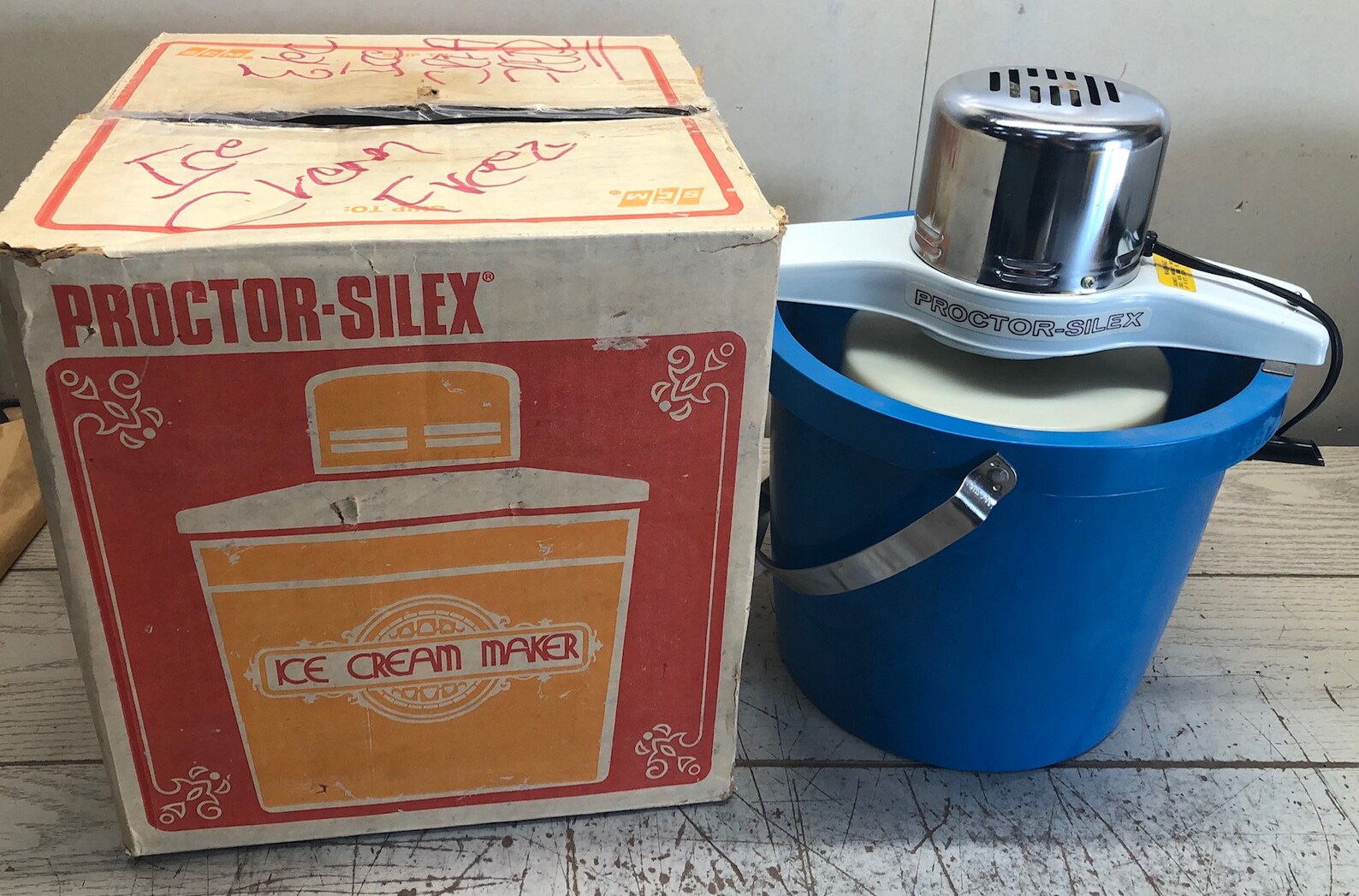Vintage Proctor Silex 4 Qt Ice Cream Maker Electric 1970's Etsy
