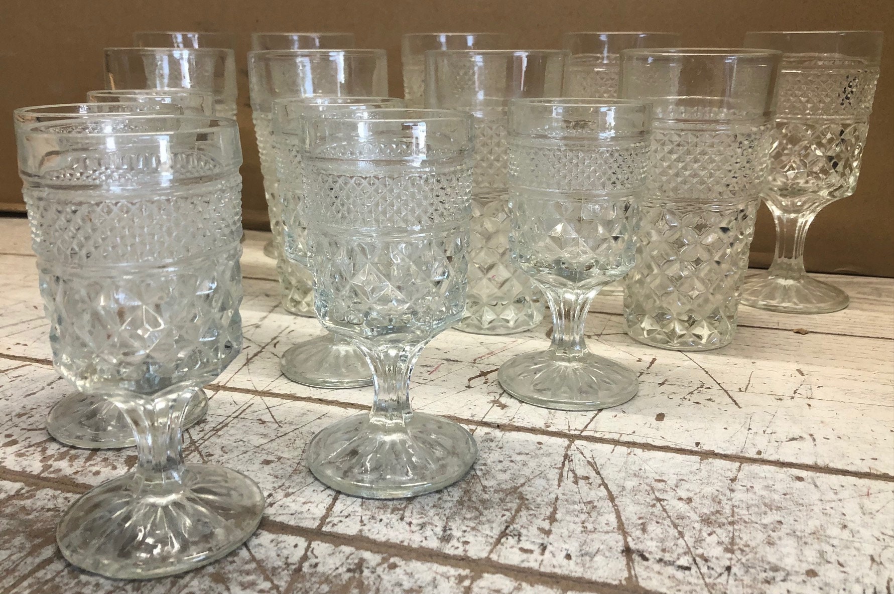 15 Vintage Anchor Hocking Wexford Drinking Wine Juice Glasses Etsy UK