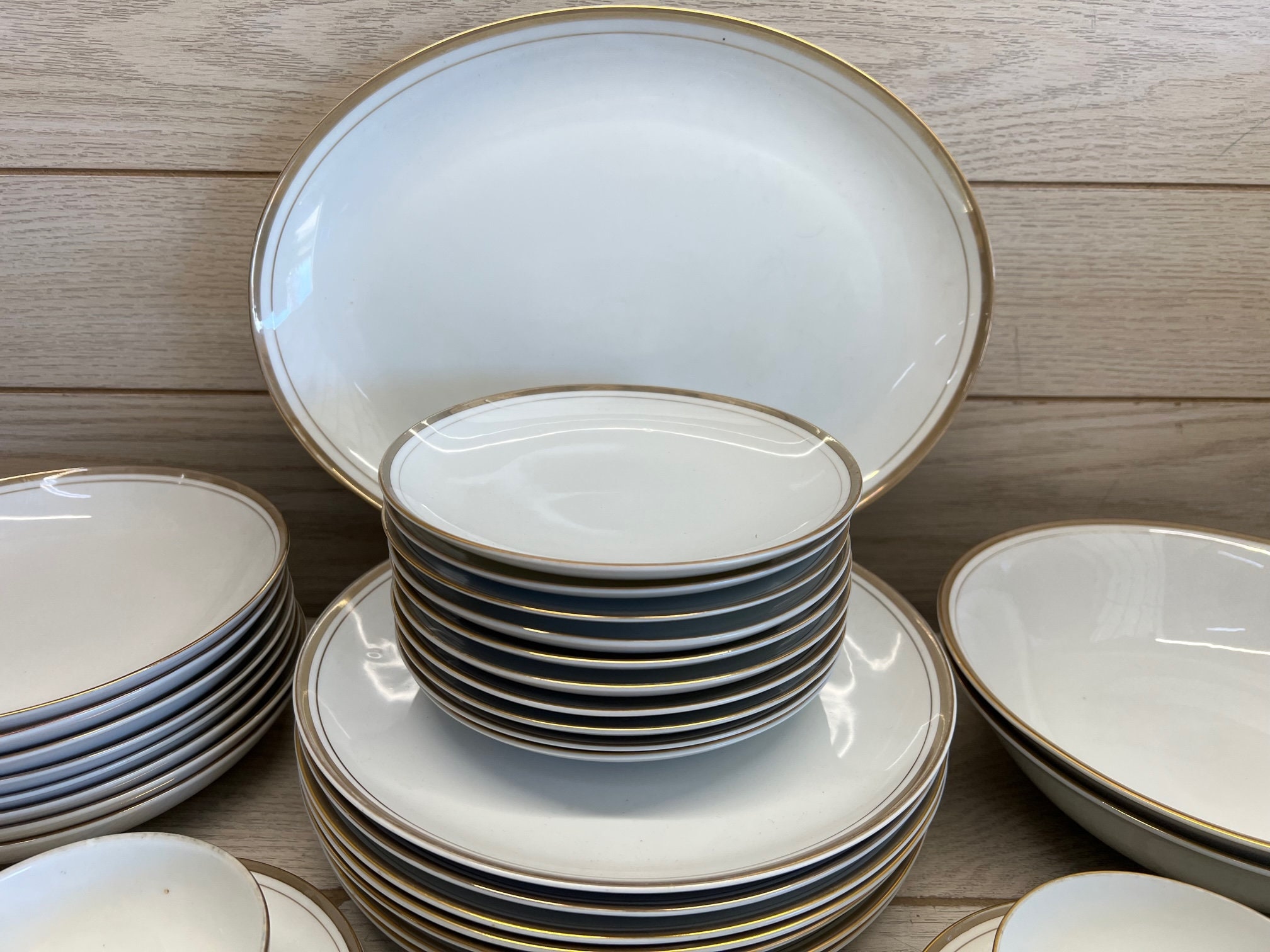 Golden Bone China Ceramic Plates Dinner Set Royal Porcelain Elegant Dinnerware  Set From Sshoes, $35.18