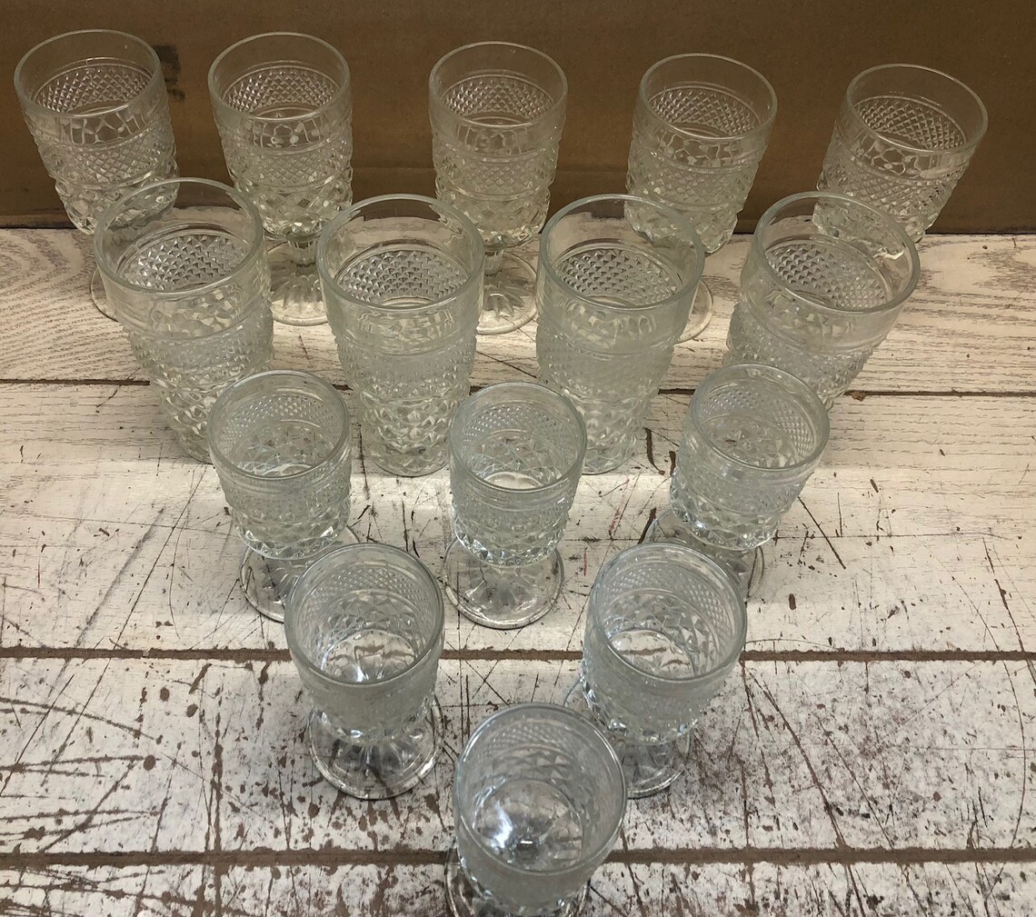 15 Vintage Anchor Hocking Wexford Drinking Wine Juice Glasses Etsy UK