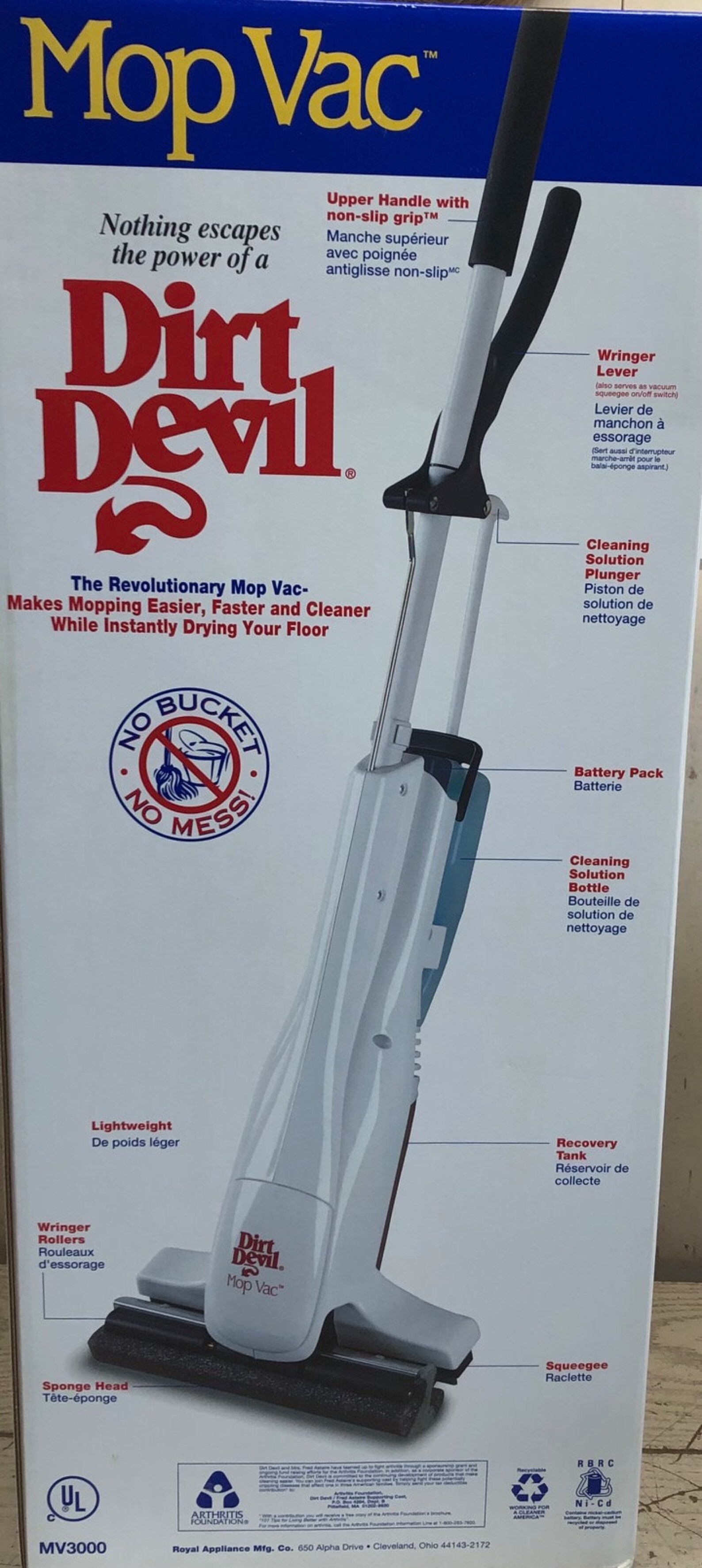 Dirt Devil Mop Vac Vacuum Lightweight as Seen on TV MV3000 No Bucket No
