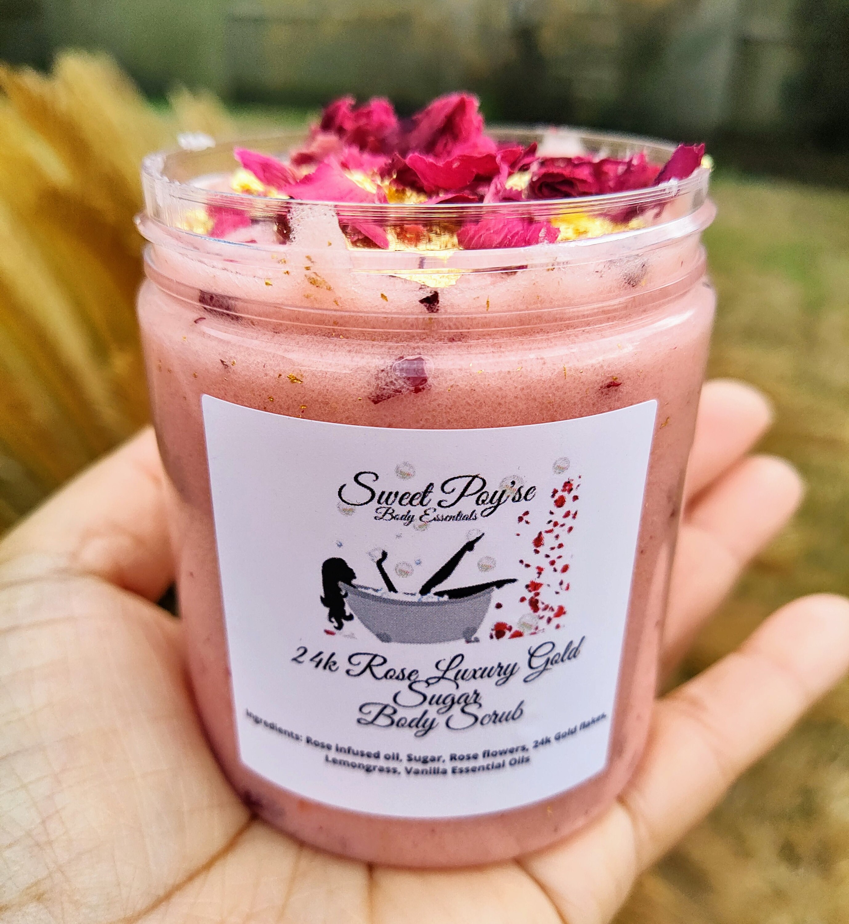 24k Rose Luxury Gold Sugar Body Scrub Etsy