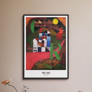 Paul Klee Printed Wall Art Modern Exhibition Poster, Villa R Abstract Modern Painting, Mid Century Modern Printed Wall Art Home Office Decor