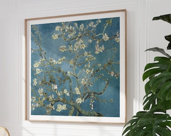 Square Print, Van Gogh Almond Blossom Painting, Spring Landscape Painting, Square Poster, Impressionist Painting, Wall Art, Home Decor