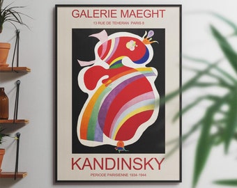 Kandinsky Print Modern Art Exhibition Poster The Red Shape Abstract Painting 'Forme Rouge' Paris Poster, Modern Printed Wall Art Home Decor