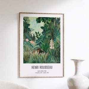 Henri Rousseau Poster, Art Print Equatorial Jungle Impressionist Abstract Painting, Jungle Scene, Exhibition Poster, Home Decor, Wall Art