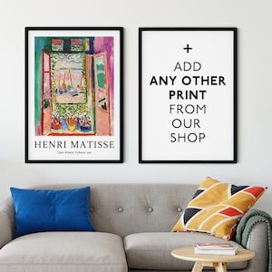Matisse Open Window Print Set, Henri Matisse Painting: Open Window Collioure, Art Print, Colourful Wall Art by Henri Matisse, Gift Posters