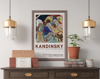 Kandinsky Print Exhibition Poster Abstract Painting Kandinsky Cannons Improvisation Mid Century Modern Printed Wall Art