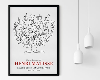 Matisse Art Print, Modern Art Exhibition Poster, Impressionist Tree Drawing, Henri Matisse Home Decor, Wall Art, Gift Idea