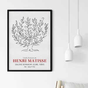Matisse Kunstdruck, Moderne Kunst, Ausstellungsplakat, impressionistische Baumzeichnung, Henri Matisse, Wohnkultur, Wandkunst, Geschenkidee