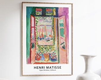 Impresión artística de Henri Matisse: Ventana abierta / Póster de calidad museística / Pintura de paisaje abstracto / Decoración de pared para el hogar