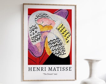 Matisse Art Print, Exhibition Poster, Henri Matisse 'The Dream' Impressionist Painting, Fauvist Wall Art, Vintage Home Decor