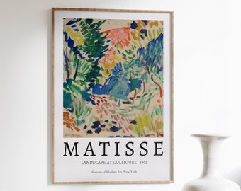 Henri Matisse-tryck, utställningsaffisch, landskap i Collioure, impressionistisk målning, färgglad abstrakt väggkonst, Matisse-heminredning