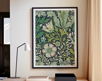 William Morris Poster | Green Floral Art Print | Compton Pattern | Art Nouveau Print with Free Delivery