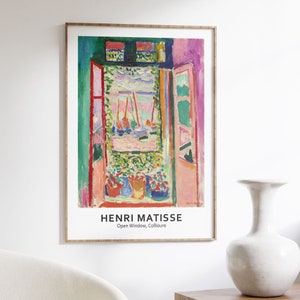 Henri Matisse Open Window Art Print | Museum Quality Poster | Abstract Landscape Painting | Home Decor Wall Art