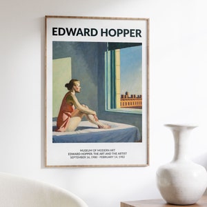 Edward Hopper Morning Sun Exhibition Poster - Classic Art Print for Home Decor, Iconic American Painter Reproduction, Moody Painting