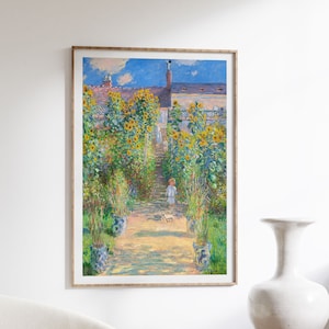 Claude Monet Print, Exhibition Poster, The Artist's Garden at Vétheuil, Impressionist Painting, Claude Monet Summer Art Print, Home Decor