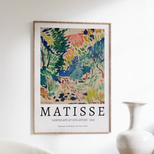 Impression Henri Matisse, affiche d'exposition, paysage à Collioure, peinture impressionniste, art mural abstrait coloré, décoration d'intérieur Matisse image 1