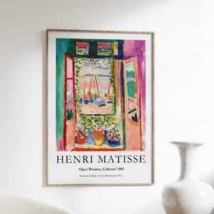 Matisse Open Window Exhibition Poster, Henri Matisse Print Open Window Painting, Impressionist Landscape, Fauvism, Wall Art, Home Decor