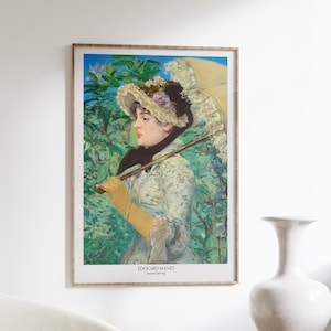 Edouard Manet Print, Exhibition Poster, Spring Painting, French Female Portrait, Impressionist Art, Vintage Home Decor, Happy Wall Art