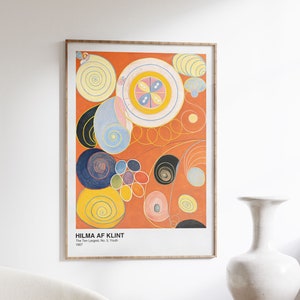 Hilma Klint Print, Exhibition Poster, Abstract Spiritual Painting, The Ten Largest Series, Paintings for the Temple, Scandinavian Home Decor